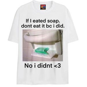 Teen Hearts Eated Soap T-shirt White Medium NWT